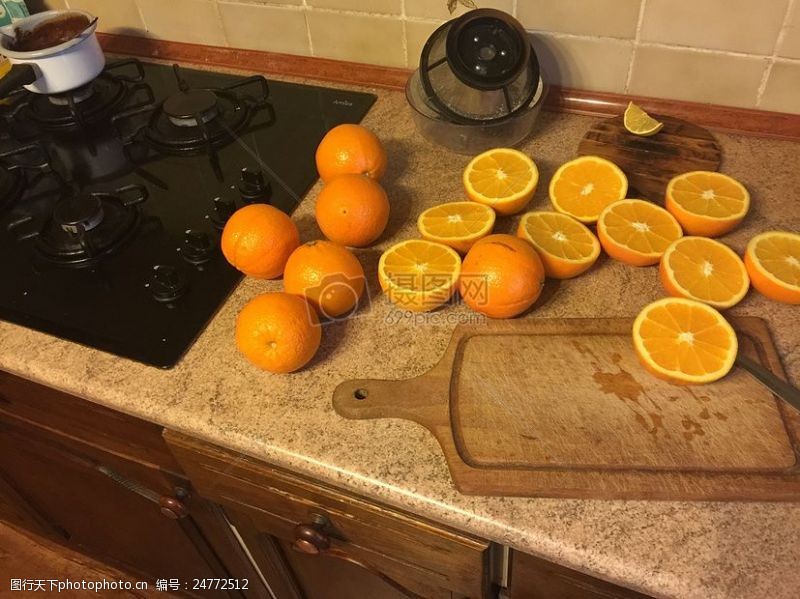 切片黄颜色的橙子
