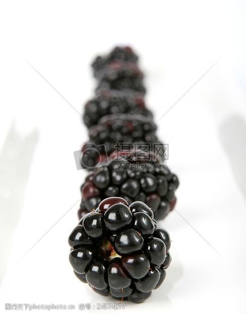 突破夏季水果色拉配料黑莓在一条线