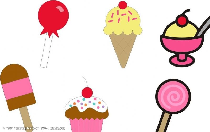 糖果色雪糕冰淇淋甜点