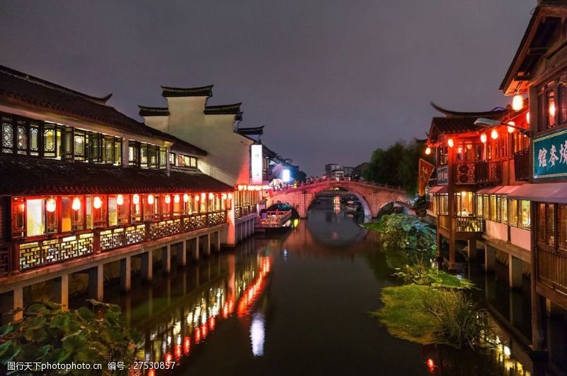 上海七宝老镇美丽古城风景图片