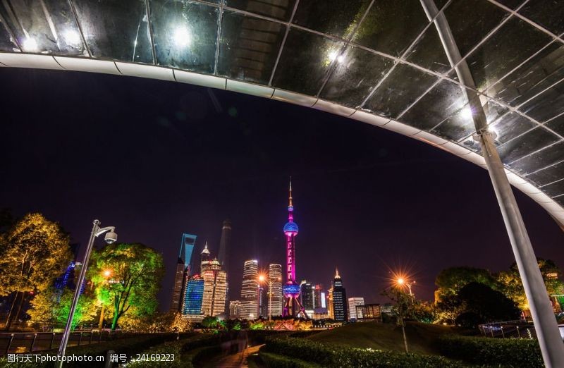 环球金融中心上海小陆家嘴一角夜景