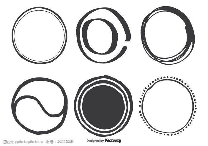 各种标识手工绘制各种矢量圆形状