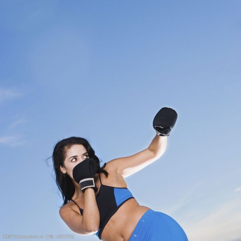 拳击美女户外健身人物图片