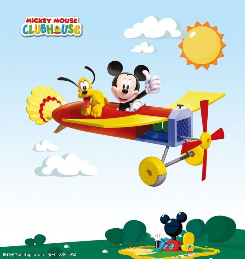 老鼠卡通形象米老鼠飞机