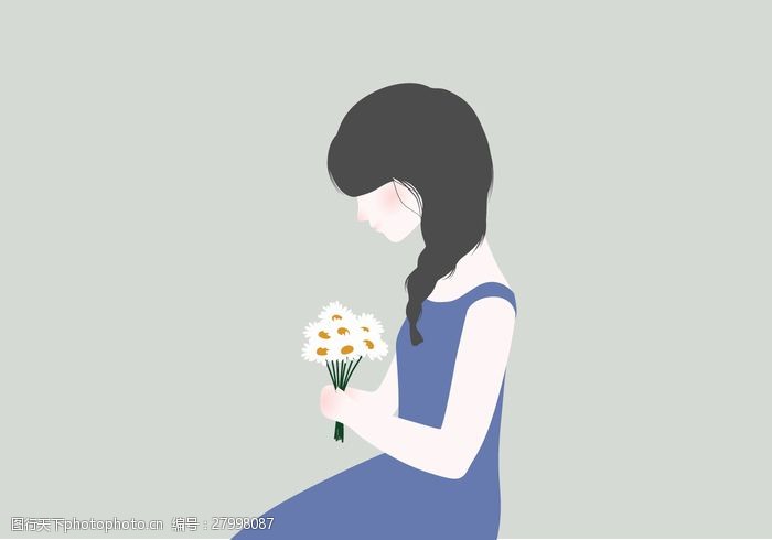flowers与Flowers插图的女人