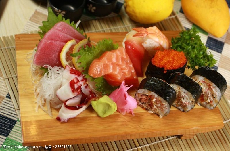 日本美食寿司拼盘图片