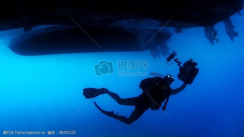 深海水下潜水员海洋深海潜水员