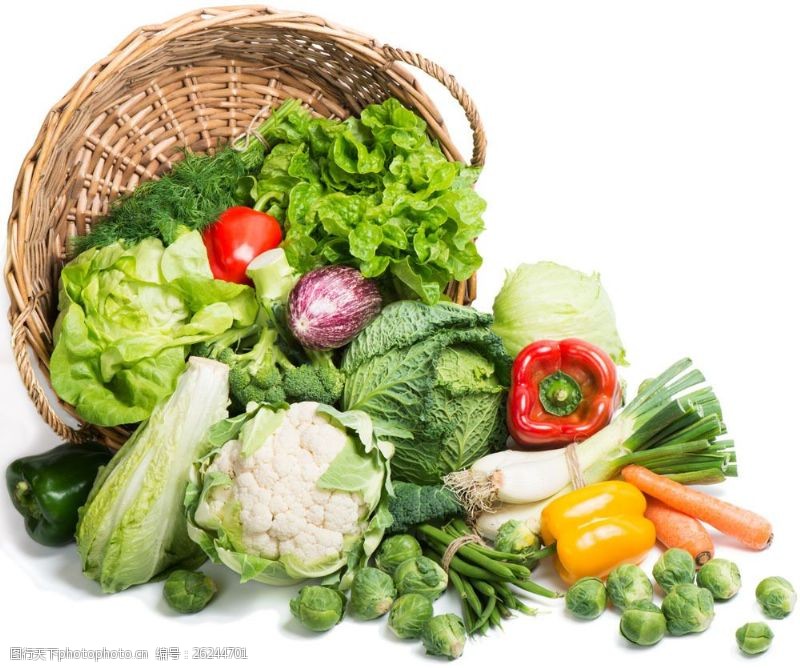 菜篮子篮子里的新鲜蔬菜图片
