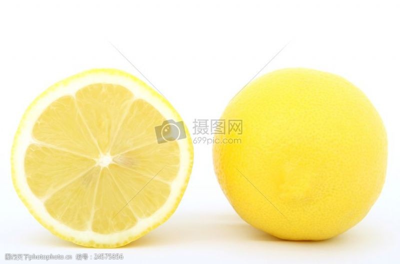 突破新鲜的柠檬水果