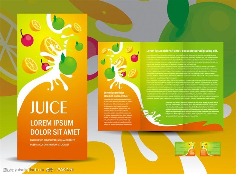 果汁饮料设计果汁饮品折页宣传设计图片