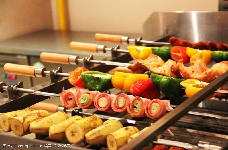 各类水果烤水果烤蔬菜烧烤图图片