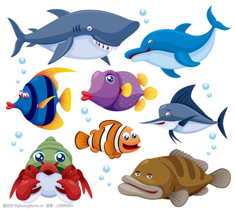 海豚免费下载可爱卡通海洋动物矢量素材