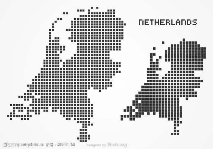 欧洲国家的地图免费荷兰像素地图矢量