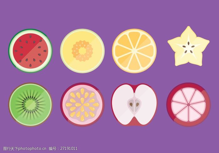 健康产品水果图标集