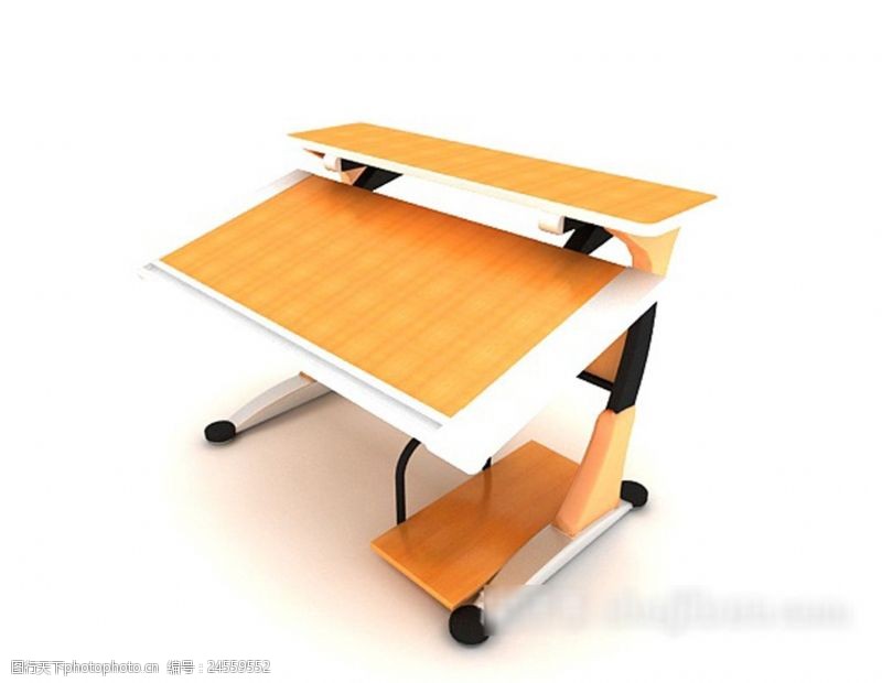 复古家具现代简约小书桌3d模型下载
