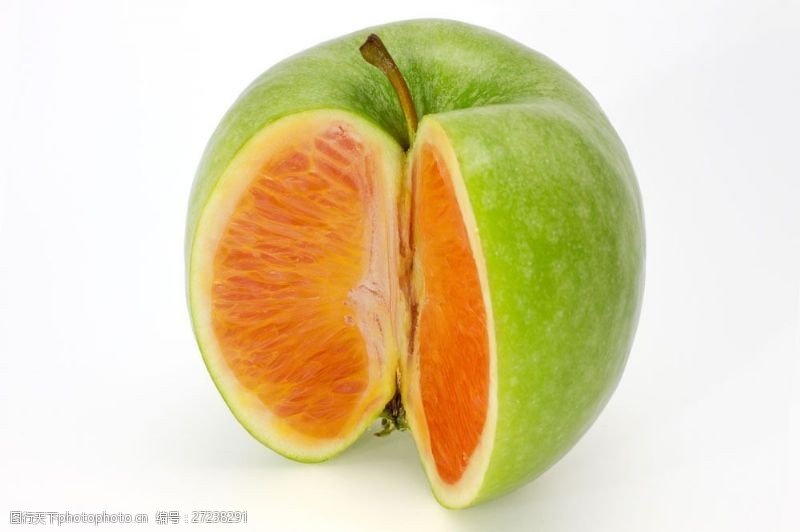 橙子切片素材切开的苹果图片