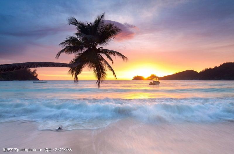 夕阳落日度假海景图片