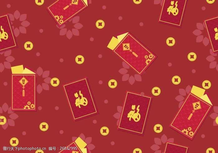 气候红色的中国新年包设计