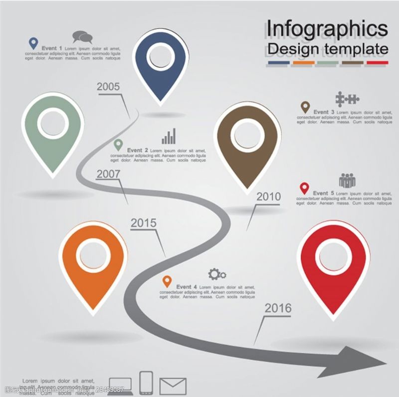 创意信息图表创意地标商务信息图矢量图