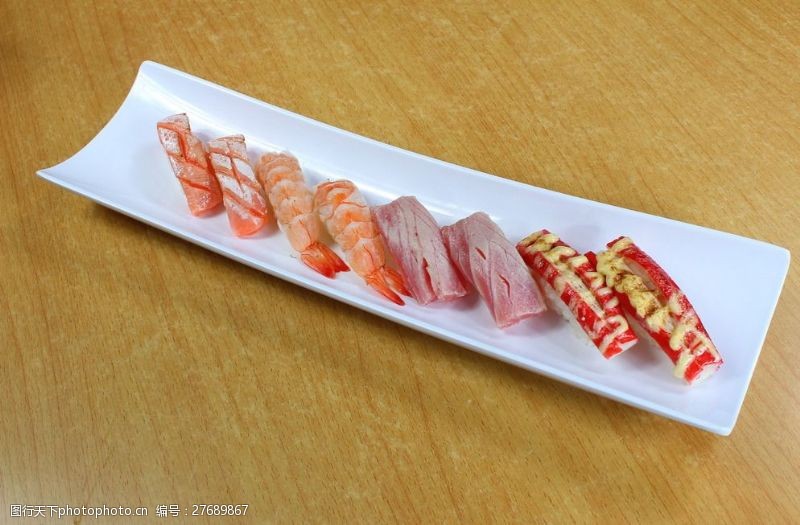 日本美食火炙寿司拼盘图片