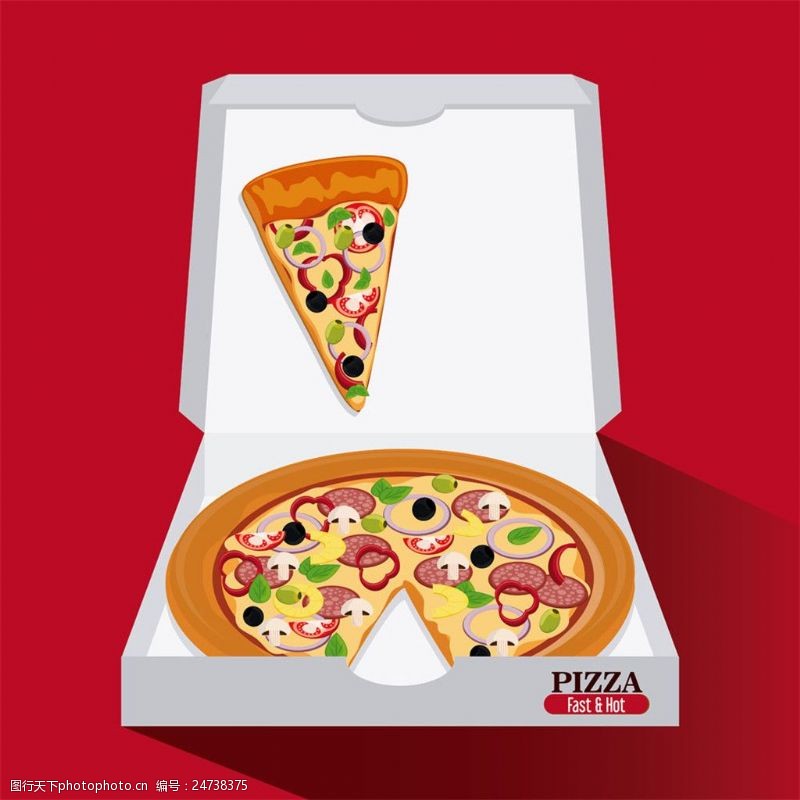 外包装白色盒子的披萨图片