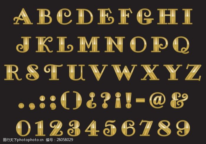金色字体旧式黄金型