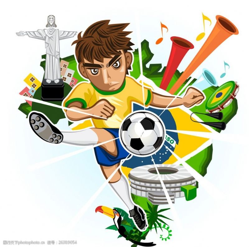 运动会背景卡通世界杯海报素材