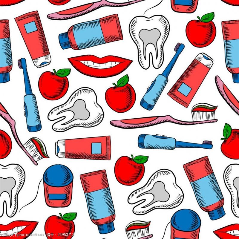 牙医口腔彩色牙齿保护器械图片