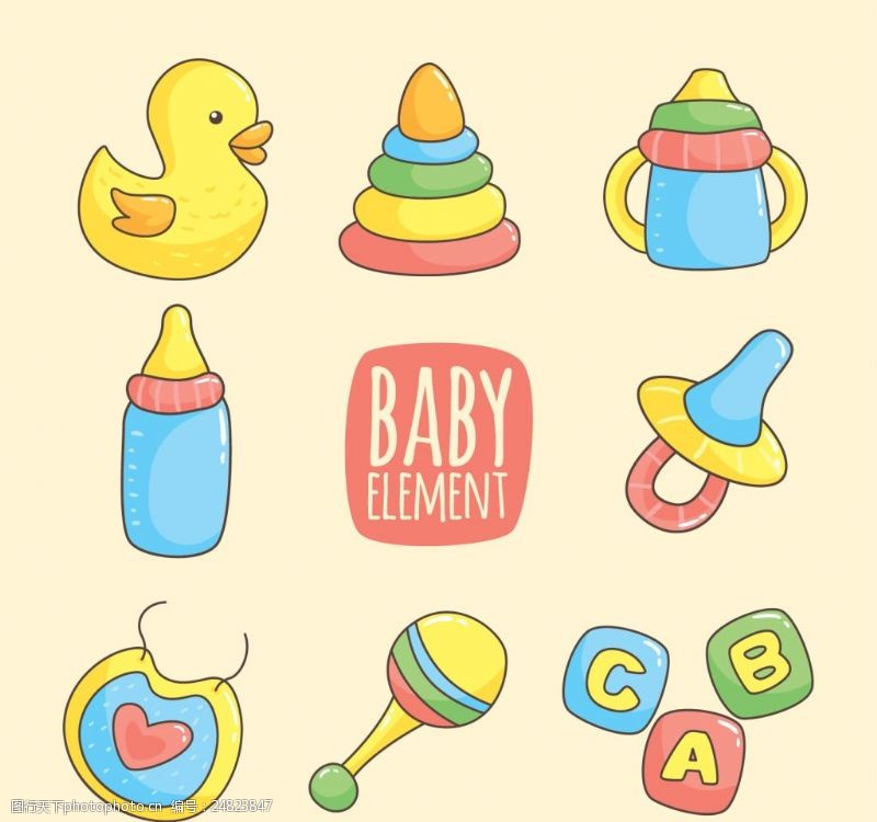 婴儿玩具七彩手绘婴儿用品