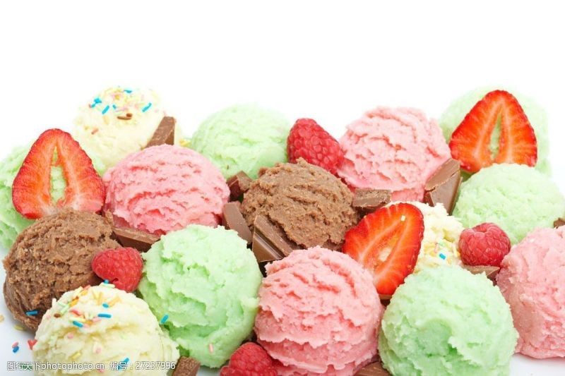 果味冰淇淋各种颜色的冰激凌图片