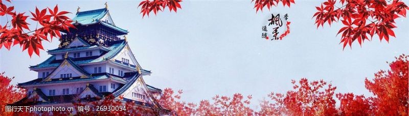 午后背景枫叶日系风格背景图片