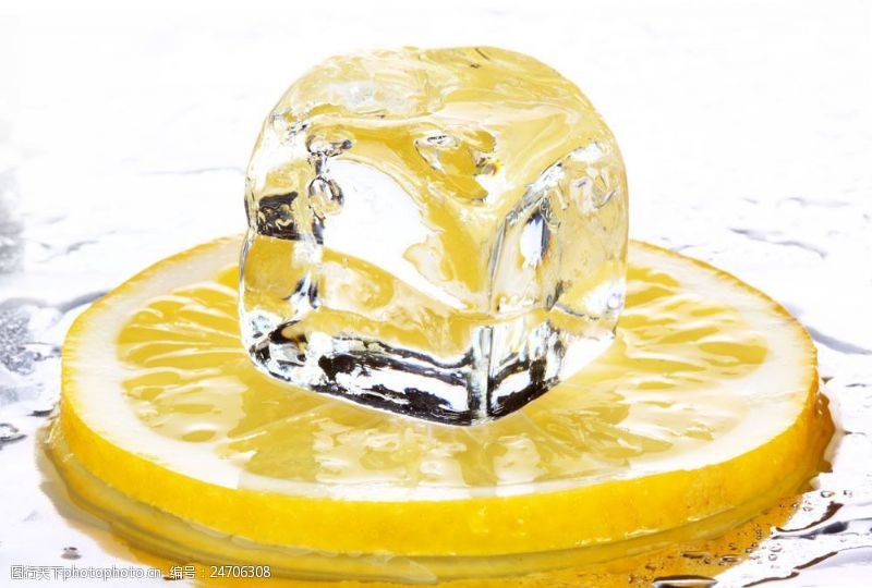 ice柠檬与冰块图片