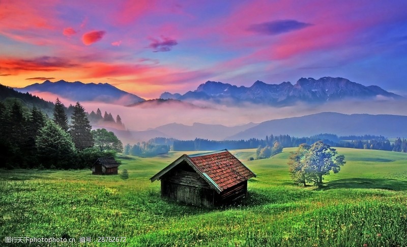 瑞士风光山地木屋