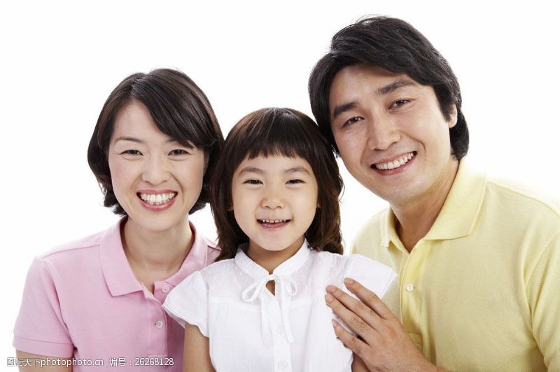 家庭成员微笑幸福表情一家图片