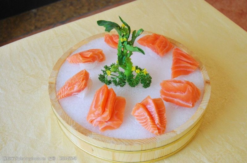 广式菜单冰镇三文鱼图片