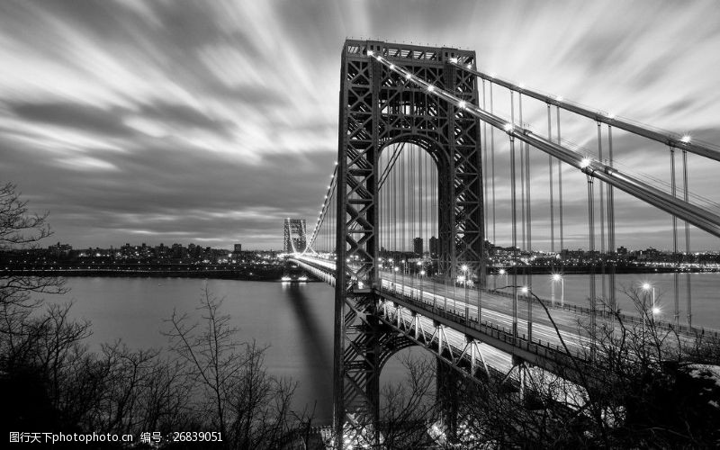 高清城市图片唯美黑白桥图片