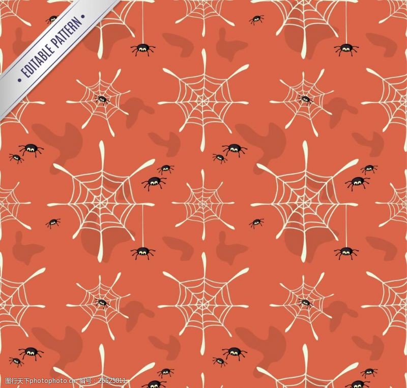 橙色蜘蛛网图案