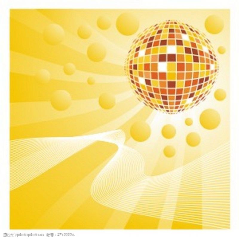 迪斯科球党的迪斯科镜球发光的灯图案背景