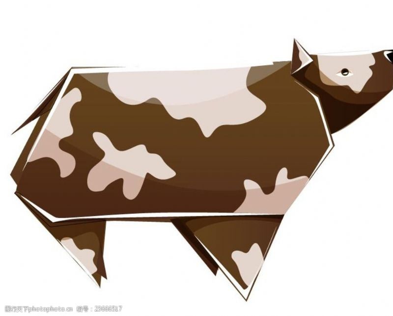 卡通小牛可爱卡通动物折纸