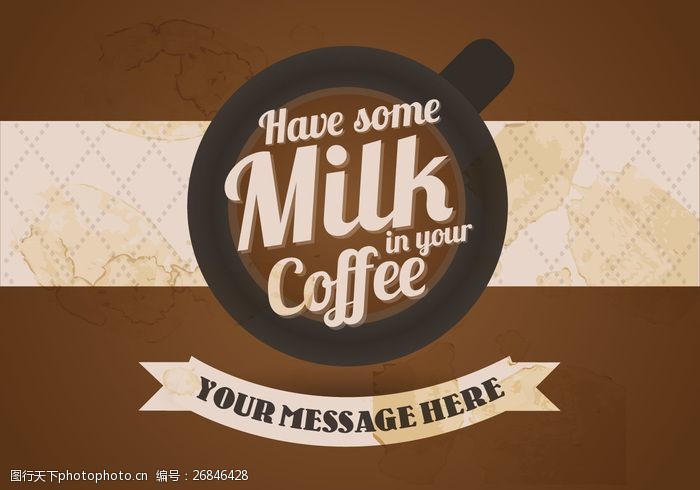 牛奶商标免费的咖啡背景与印刷