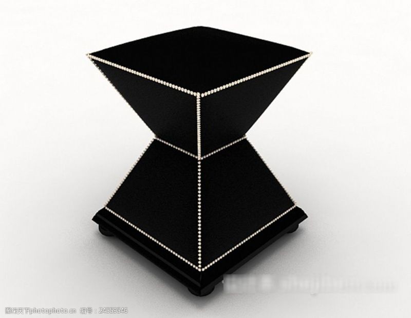 复古家具现代个性黑色凳子3d模型下载