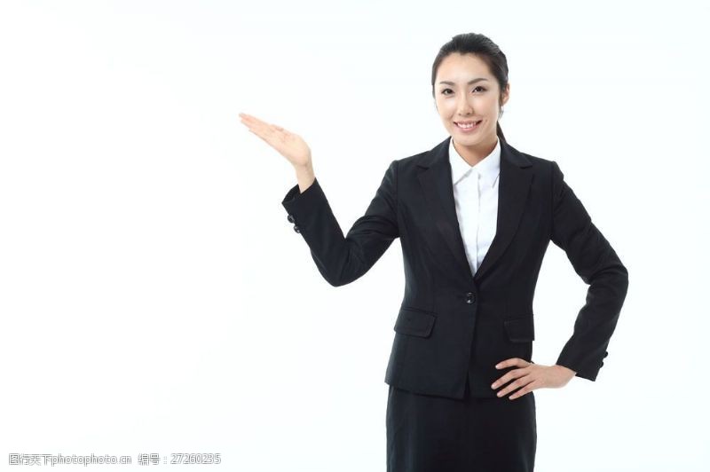 高精图片商业女性做邀请手势的职业女性图片图片