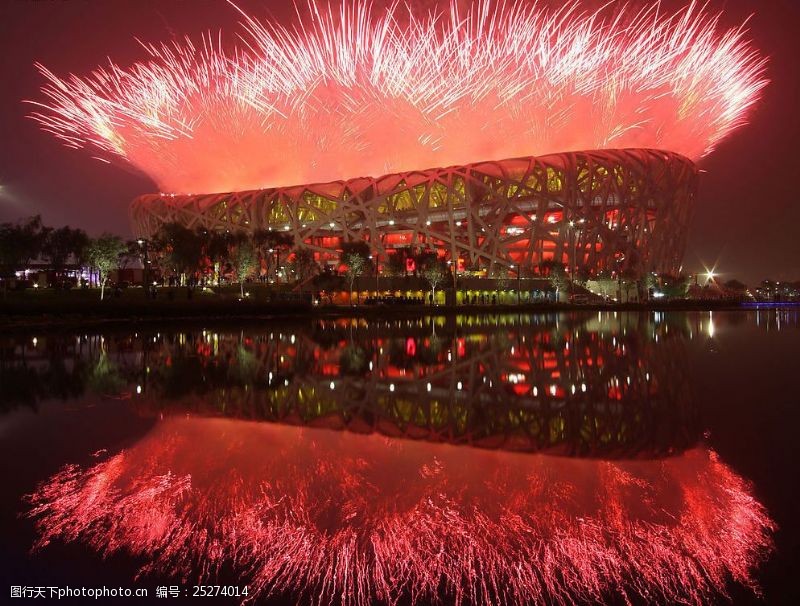 北京奥运会开幕式鸟巢绽放图片