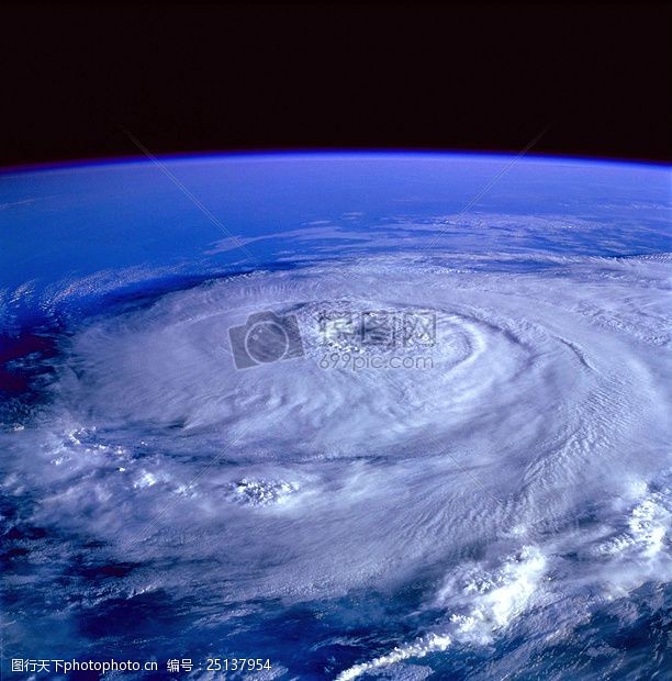 跟踪卫星图像显示的地球飓风