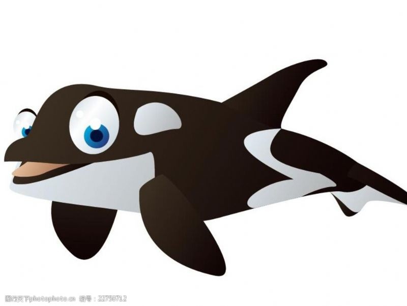 海洋鱼类卡通海豚