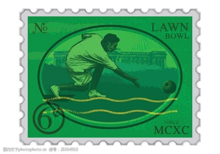 金油草地滚球的邮票
