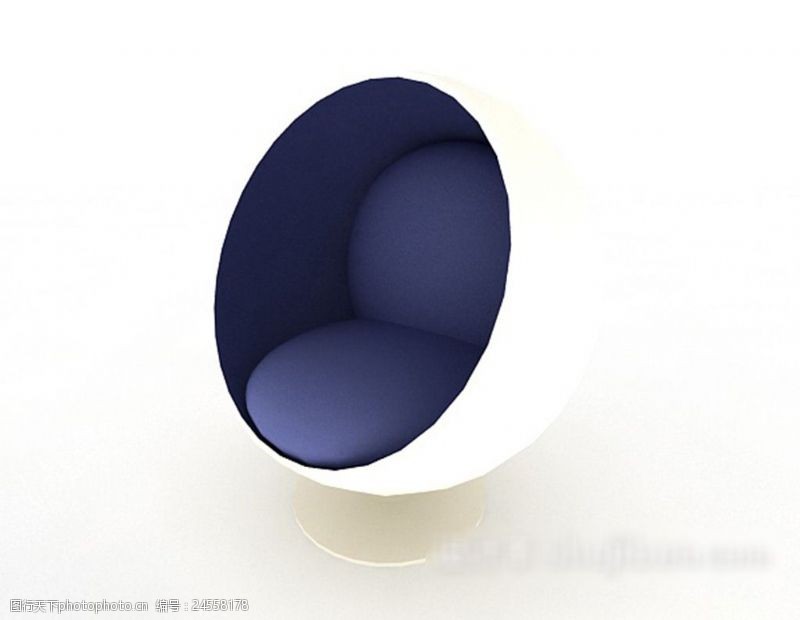 复古家具个性圆形单人沙发3d模型下载