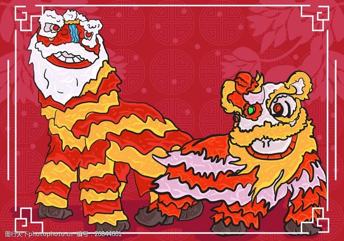 中文字体下载狮子舞背景插图
