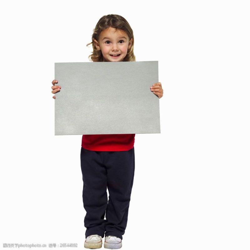 小神童小女孩与广告牌图片