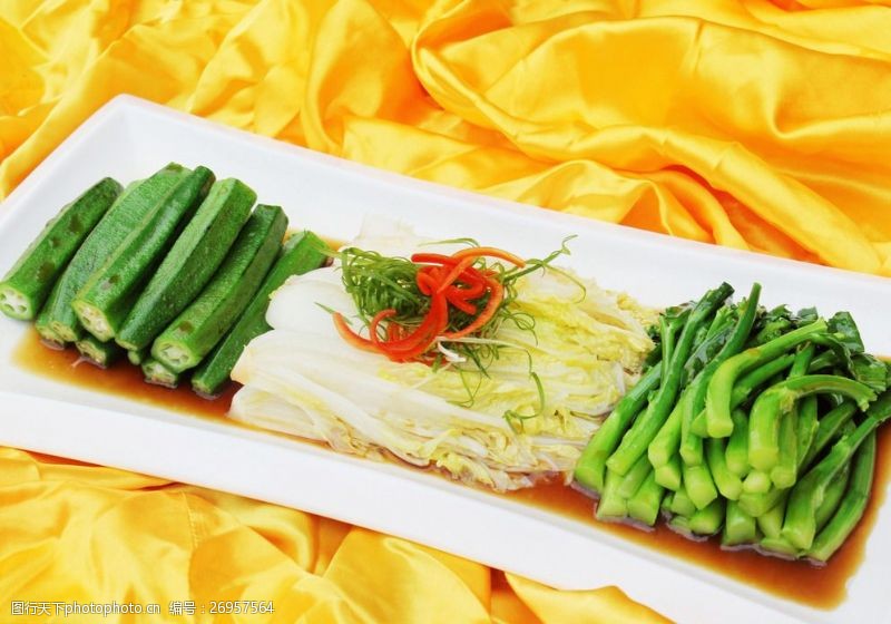 广式菜单三蔬图片